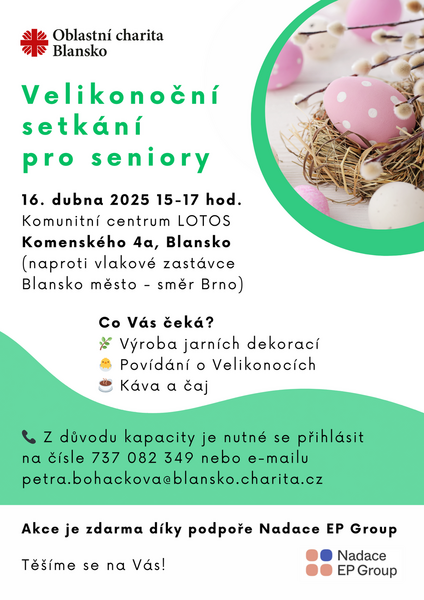 Setkání pro seniory - duben 2025