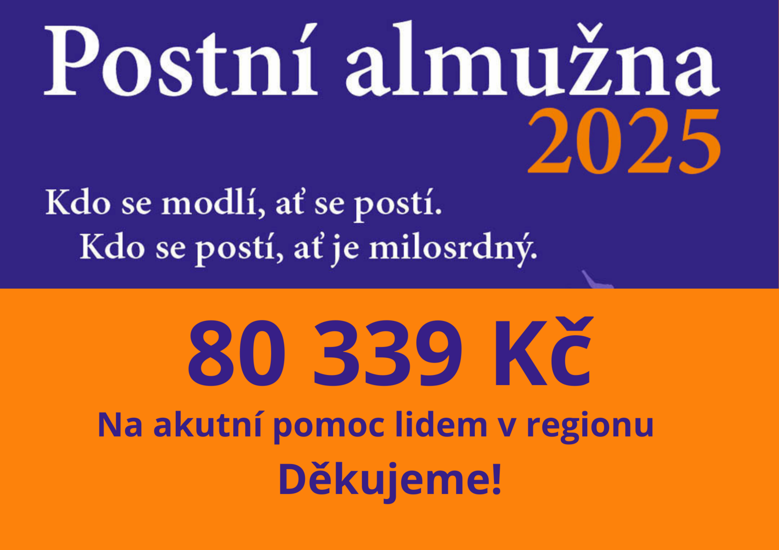 Postní almužna 2025_výsledek