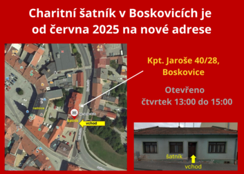 Charitní šatník v Boskovicích má novou adresu