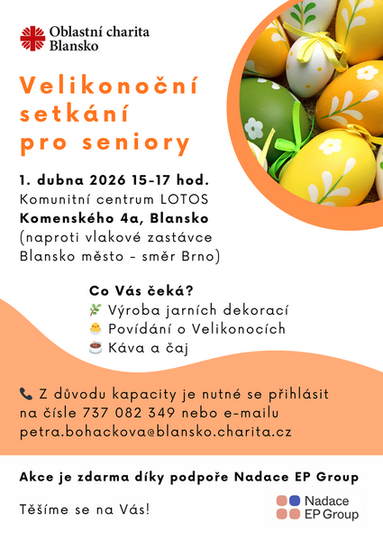 Setkání pro seniory - 1. dubna 2026